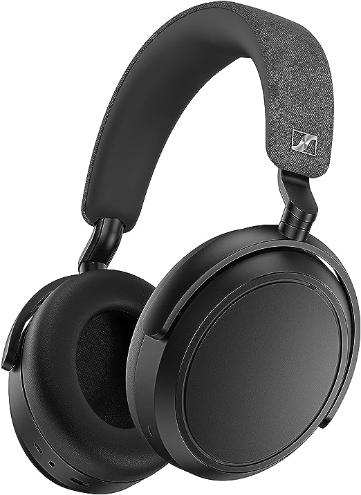 Fone de ouvido sem fio Sennheiser Momentum 4 – Fone de ouvido Bluetooth para chamadas cristalinas com cancelamento de ruído adaptável, vida útil da bateria de 60h, design leve dobrável – Preto)