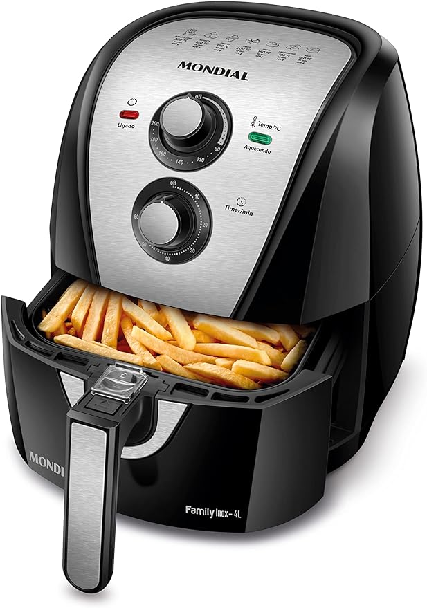 Transforme sua culinária com a Air Fryer Mondial 4L: saudável, potente, design elegante. Adquira a sua agora!